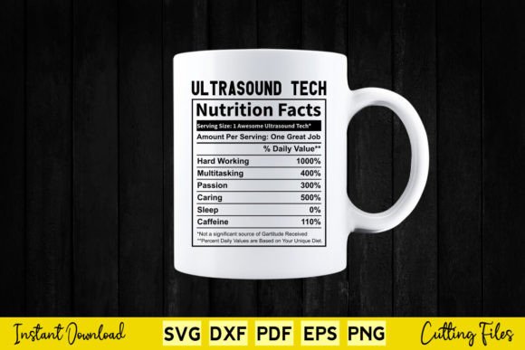 Funny Ultrasound Tech Nutrition Facts Design Review