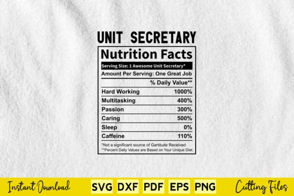 Funny Unit Secretary Nutrition Facts SVG: A Designer’s Take