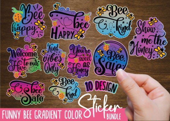 Reviewing the Funny Bee Gradient Sticker Bundle