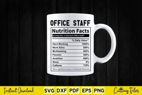 Reviewing the Funny Office Staff Nutrition Facts SVG